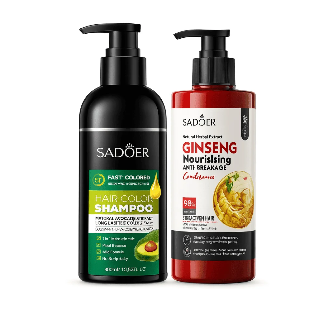 Pachet îngrijire păr - Șampon nuanțator brunet + Balsam Ginseng