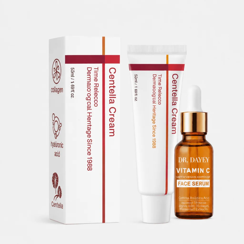 Pachet îngrijire ten - Cremă Madeca + Ser Vitamina C