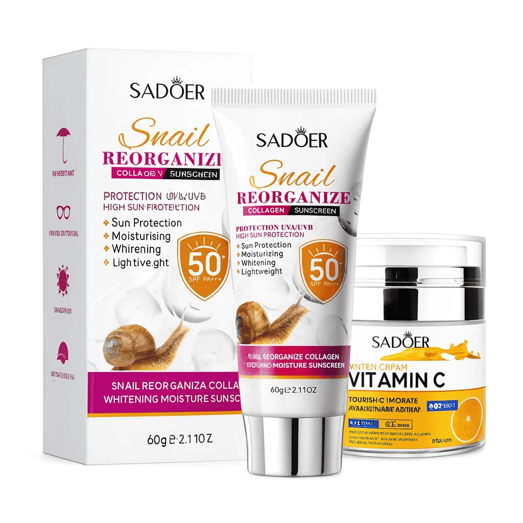 Pachet protecție și îngrijire - Cremă solară + Cremă Vitamina C