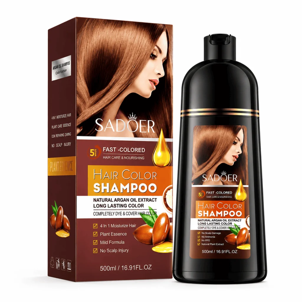Șampon nuanțator cu efect imediat, șaten, Sadoer, 500 ml