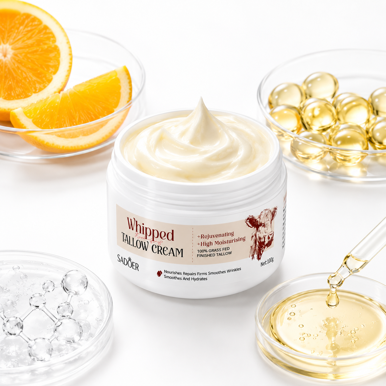 Pachet revitalizare ten - Cremă anti aging + Cremă cu Tallow - imagine 7