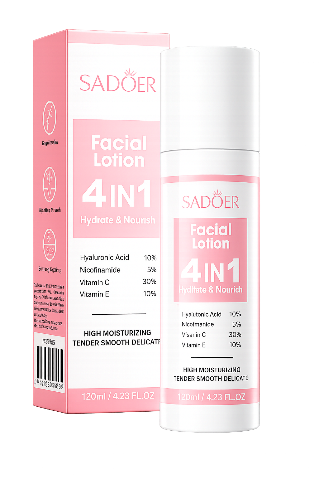 Loțiune Facială 4IN1, SADOER, 120 ml