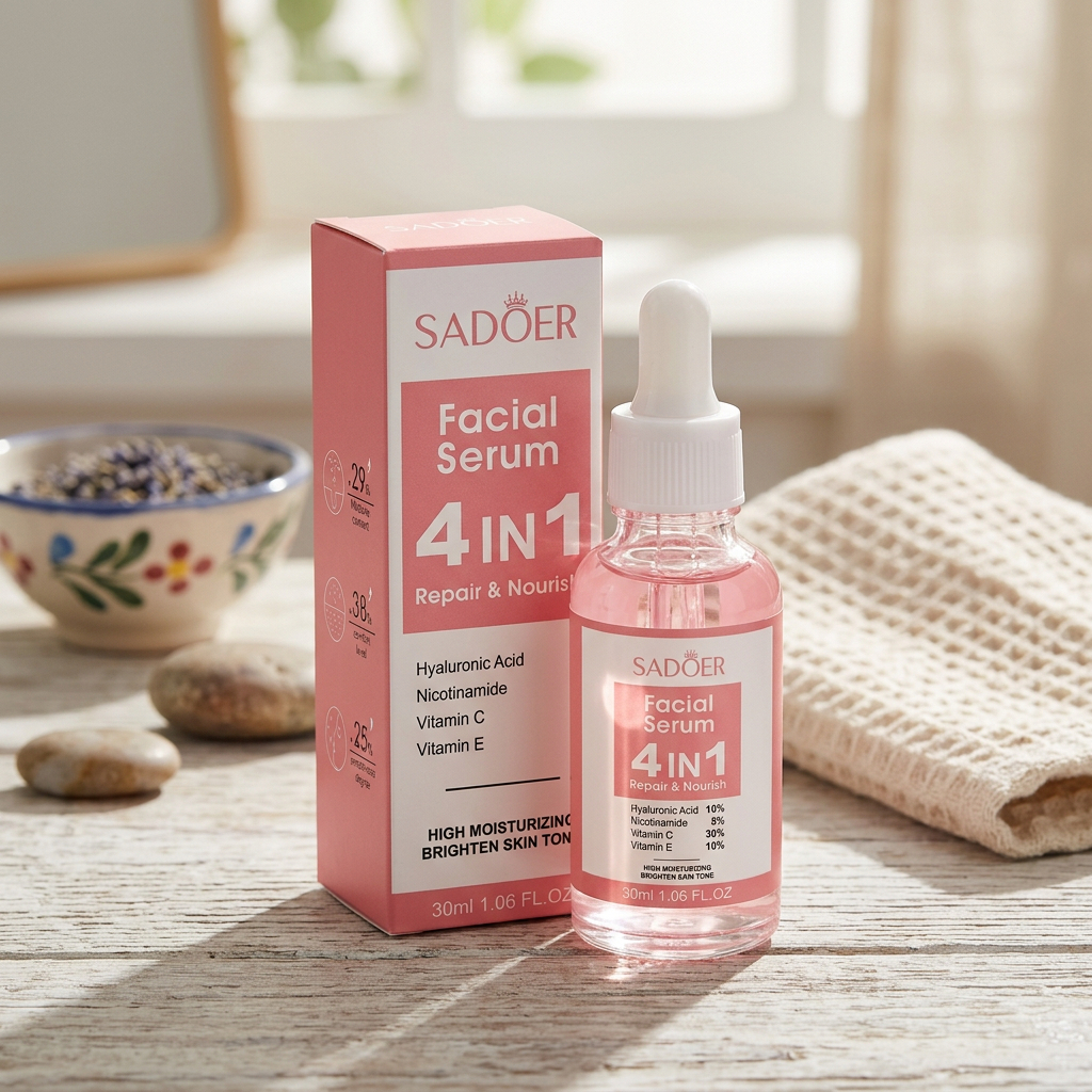 Ser facial 4 în 1, SADOER, 30 ml - imagine 3