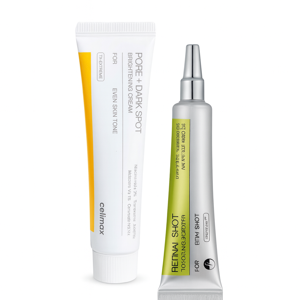 Pachet iluminare ten - Cremă cu niacinamide + Ser cu retinol