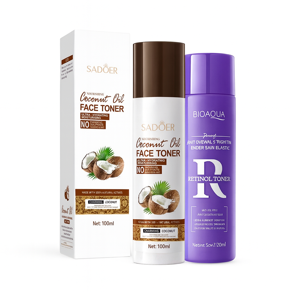 Pachet îngrijire față - Toner Ulei de Cocos + Retinol