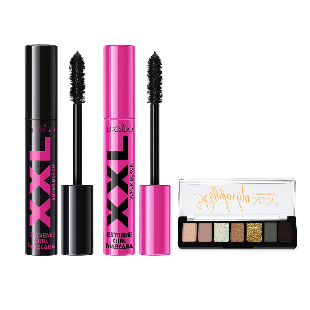 Pachet machiaj - Mascara XXL 4D + Paletă Farduri 9 Culori