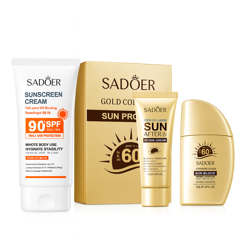 Pachet protecție solară - Cremă SPF 90 + Set colagen SPF 60