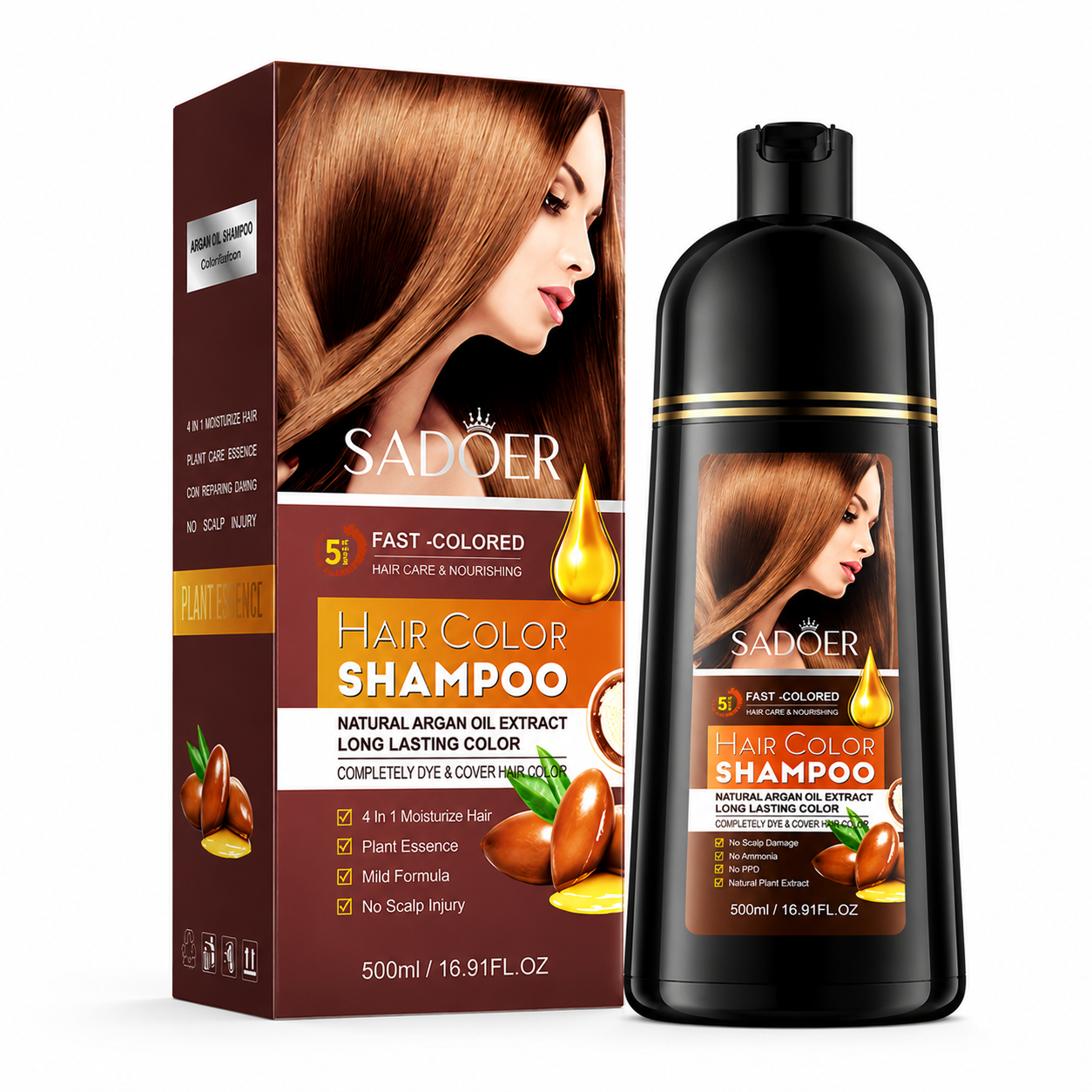 Pachet revitalizare păr - Șampon nuanțator + Ulei ricin - imagine 2