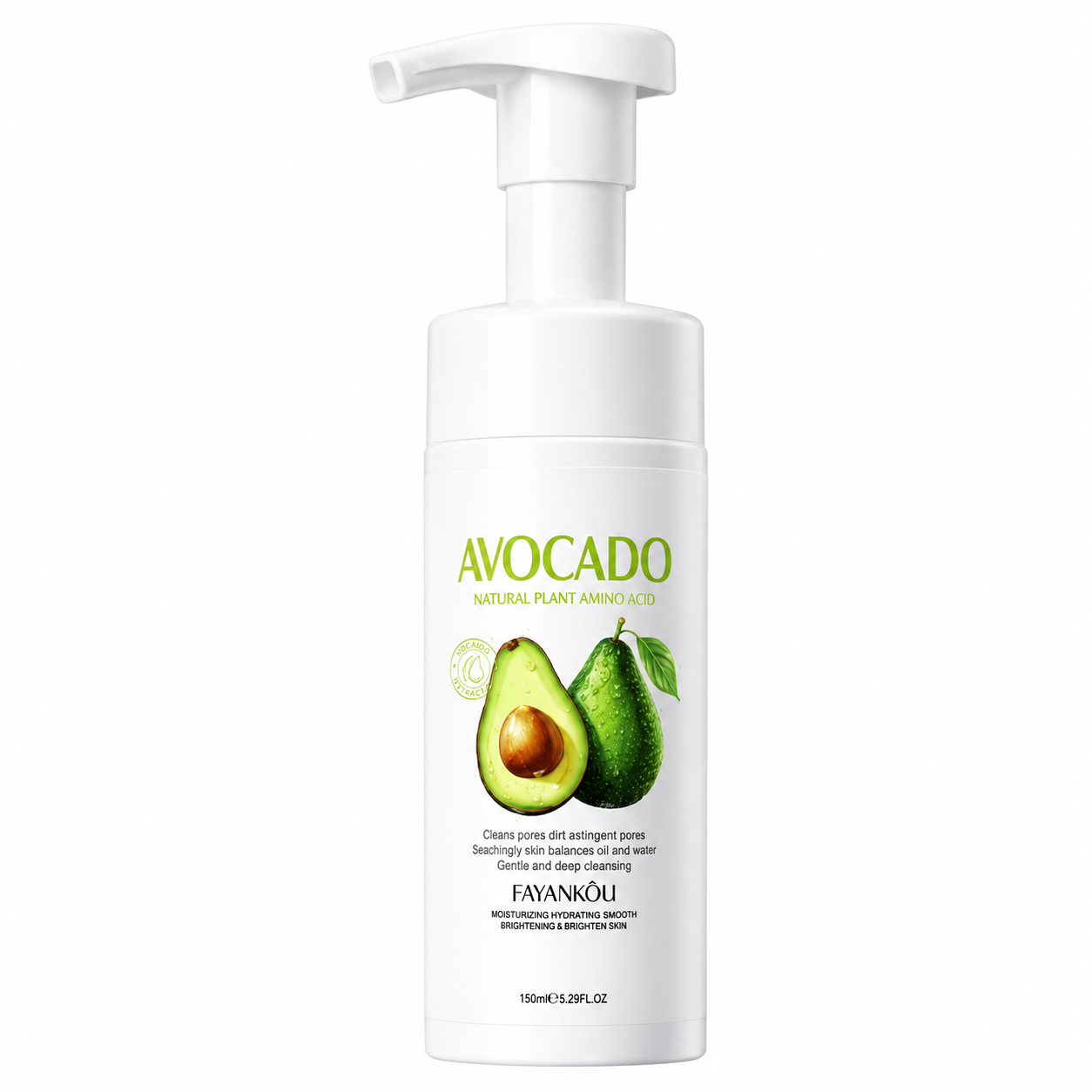 Spumă de Curățare Față cu Avocado, FAYANKOU, 150 ml