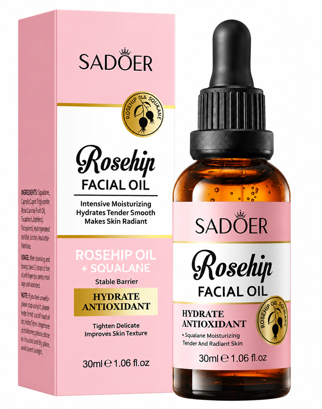 Ulei Facial cu Măceșe, SADOER, 30 ml
