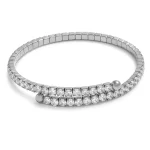 Brățară cu forme organice și pietre luminoase - Silver