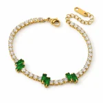 Brățară de damă cu accente strălucitoare - Verde