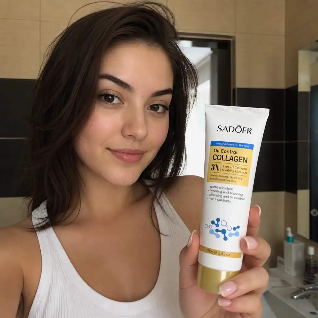 Cleanser cu Colagen pentru Controlul Sebumului, SADOER, 100 g - imagine 2