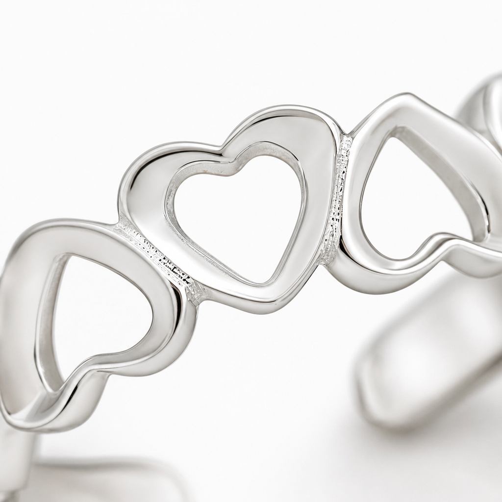 Ear cuff Diora Heart Harmony cu inimioare, fără piercing - imagine 2