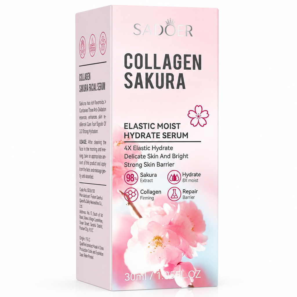 Ser Hidratant Elastic Moist cu Colagen Sakura, SADOER, 30 ml