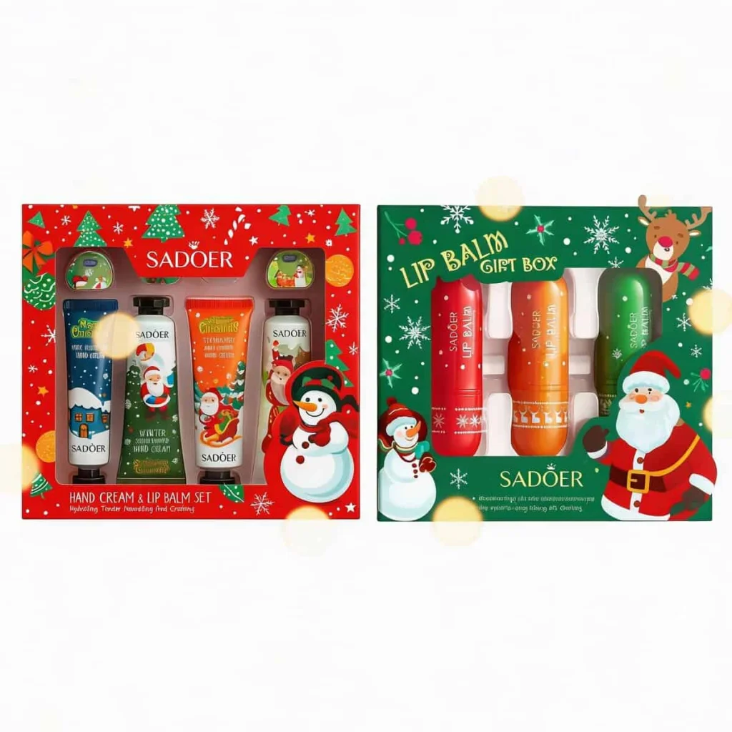 Christmas pack, Set Cremă de mâini și Balsam de buze si Set cadou de 3 arome balsam de buze - imagine 3