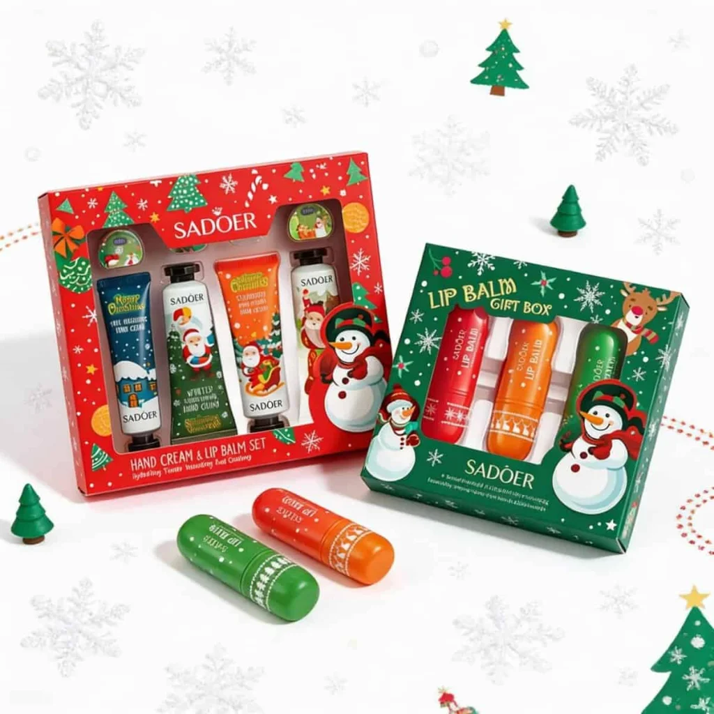 Christmas pack, Set Cremă de mâini și Balsam de buze si Set cadou de 3 arome balsam de buze - imagine 2