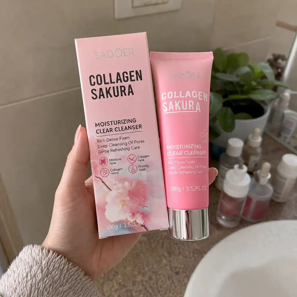 Cleanser hidratant Collagen Sakura, SADOER, 100 g - imagine 2