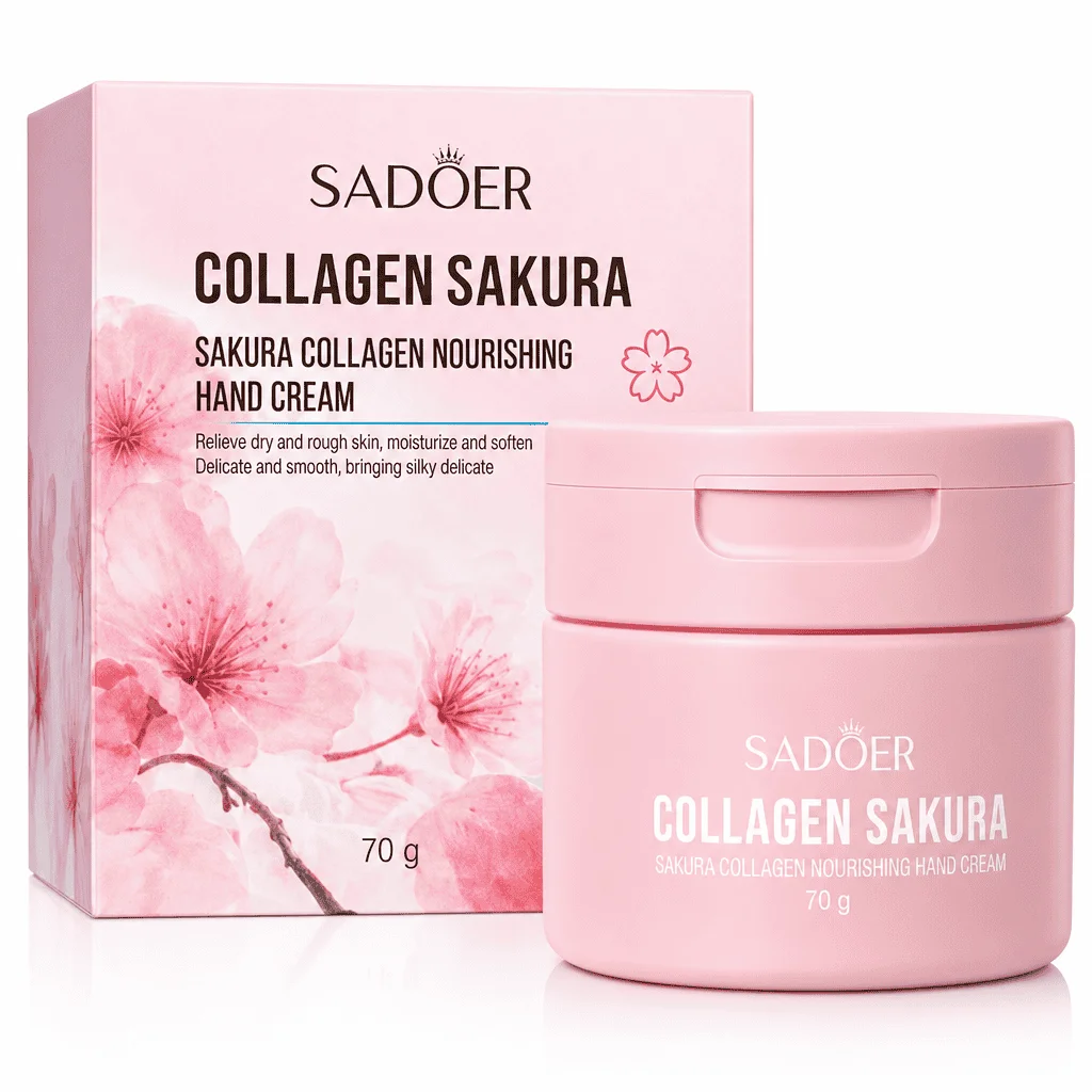 Cremă de mâini cu colagen și sakura, SADOER, 70 g