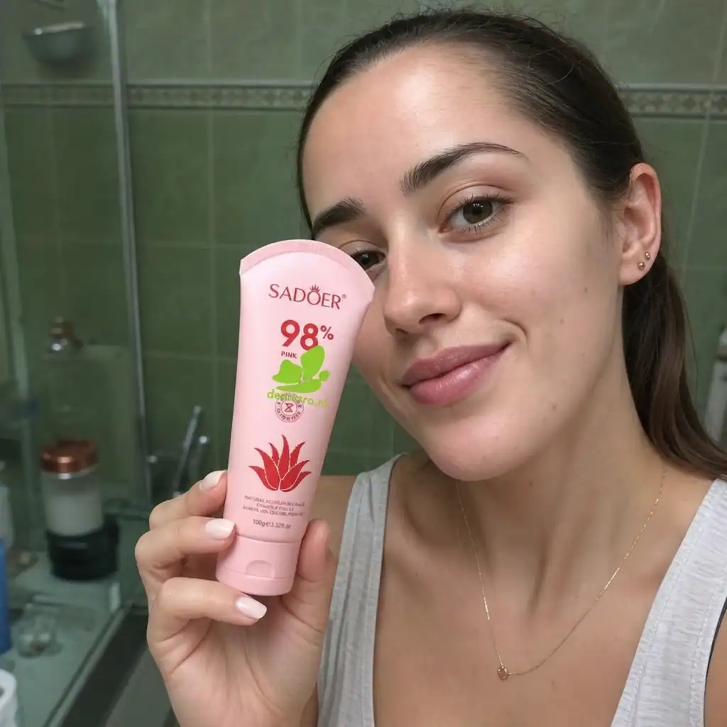 Gel de Curățare Clarifiant cu Aloe Roz, SADOER,100 g - imagine 2