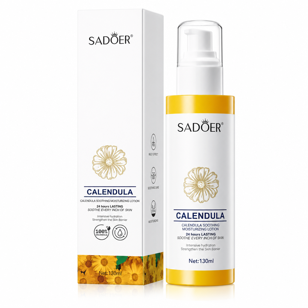 Loțiune hidratantă calmantă cu gălbenele, SADOER, 130 ml