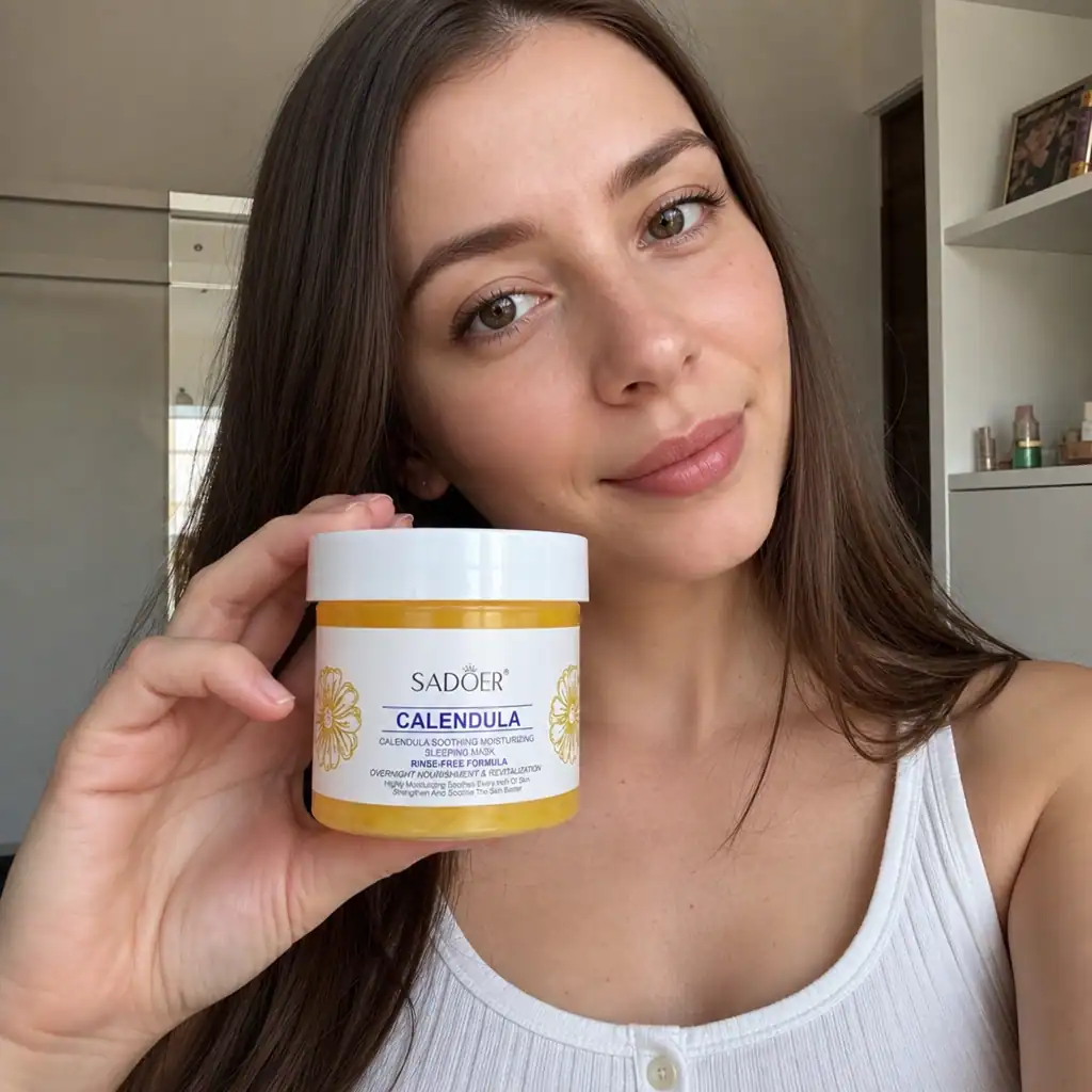 Masca de noapte calmantă cu gălbenele, SADOER, 100 ml - imagine 2