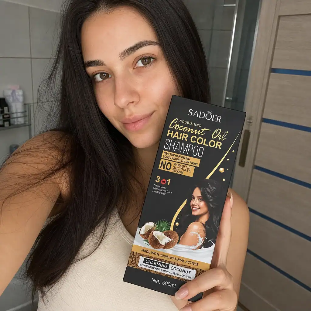 Șampon Colorant cu Ulei de Cocos, SADOER, 500 ml - imagine 2