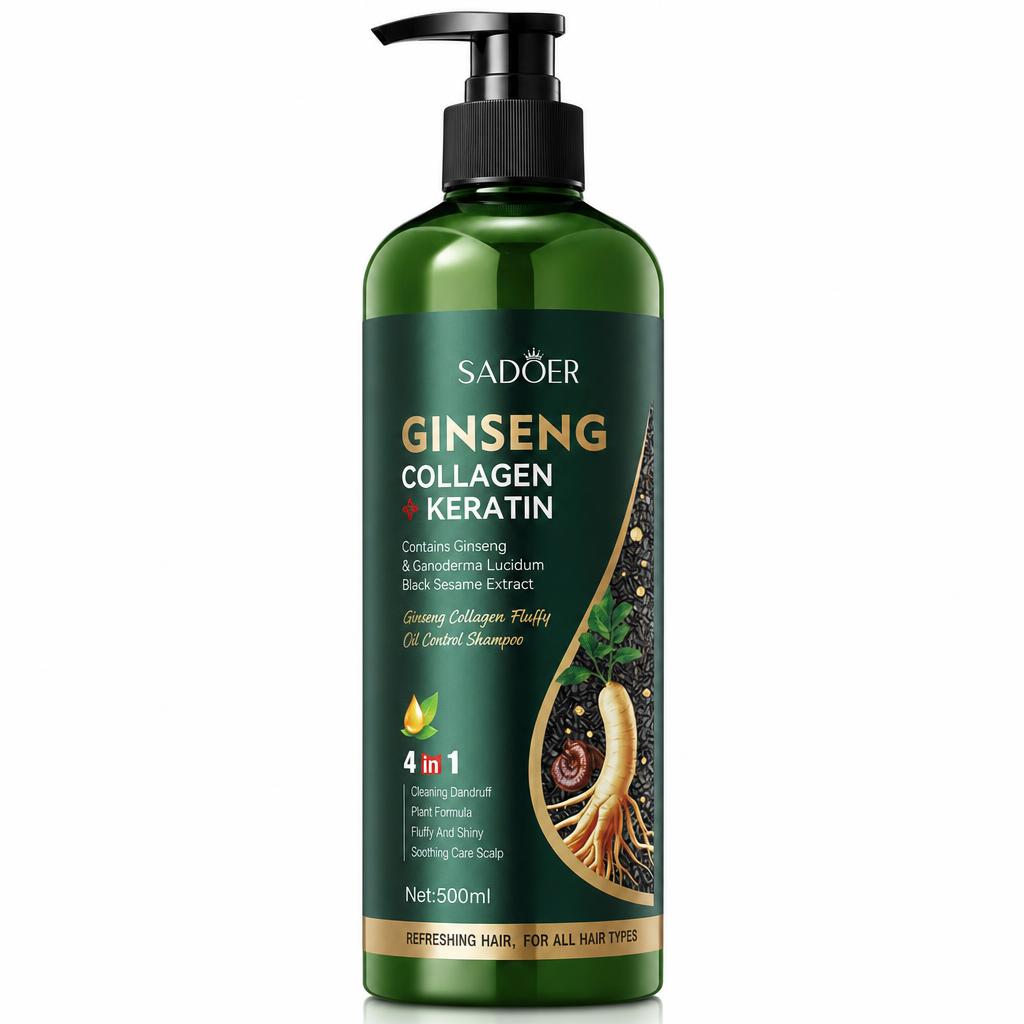 Pachet îngrijire păr - Șampoane Ginseng & Ghimbir, Colagen și Keratină - imagine 2
