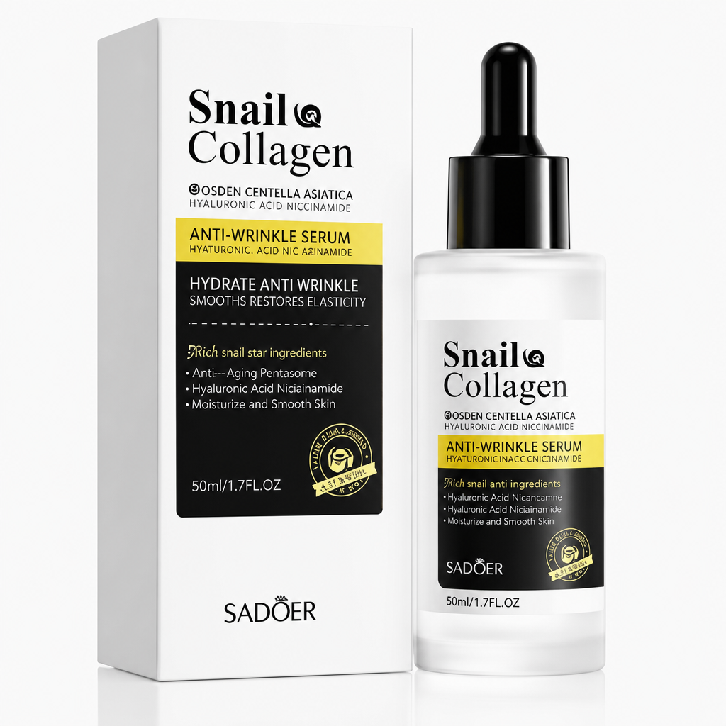 Pachet Anti-Rid - Ser Snail Collagen + Cremă Colagen Niacinamidă - imagine 2