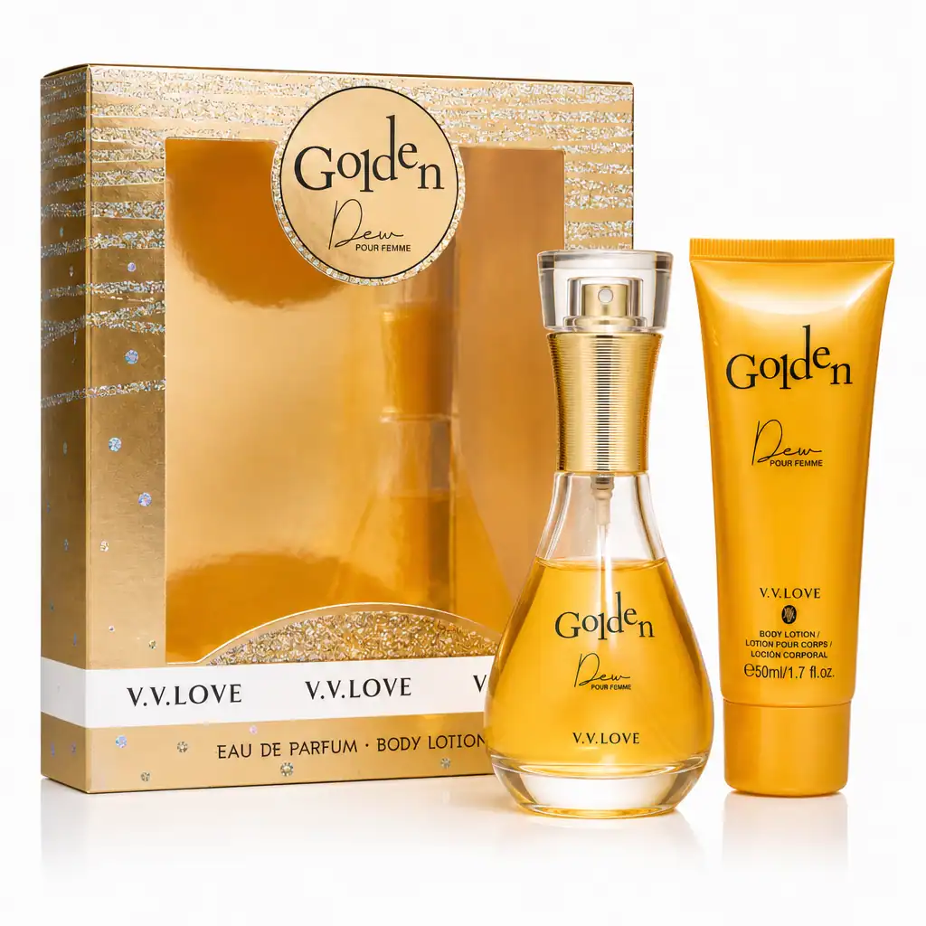 Set Eau de Parfum și Loțiune de Corp, V.V. Love , Golden