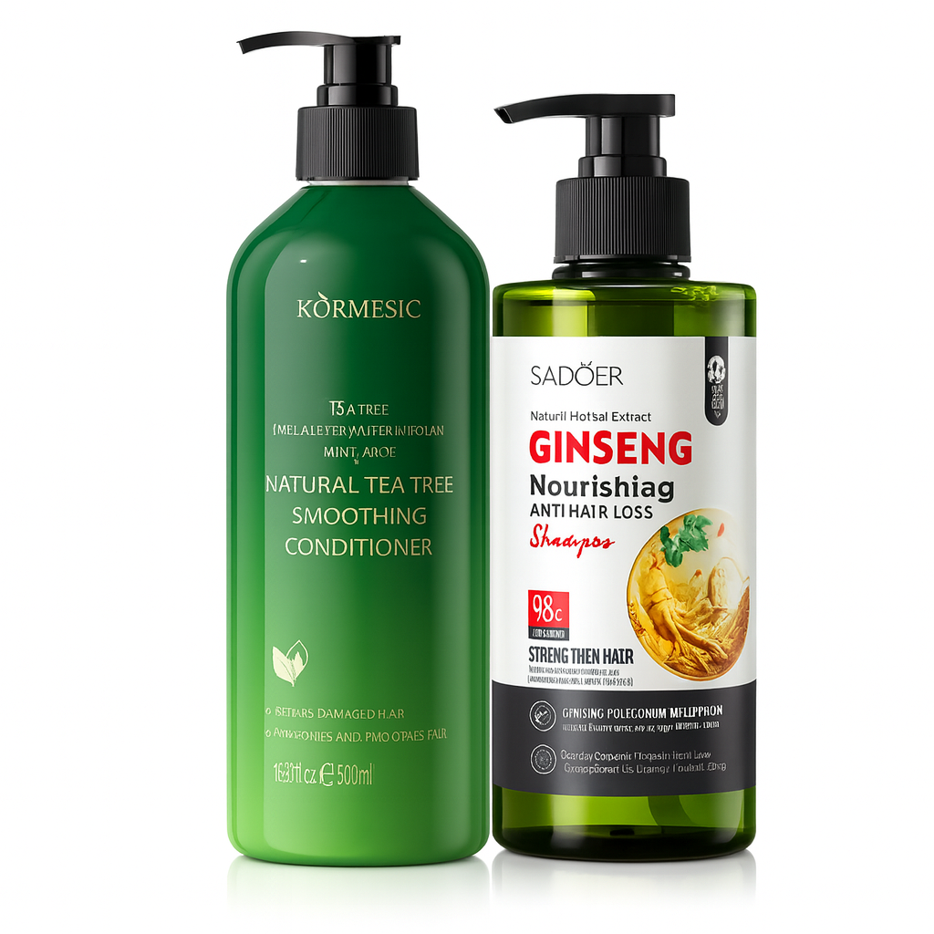 Pachet îngrijire păr - Balsam Tea Tree + Șampon Ginseng
