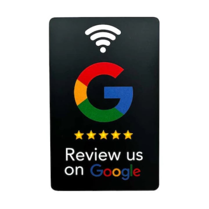 Card pentru recenzii Google NFC, negru