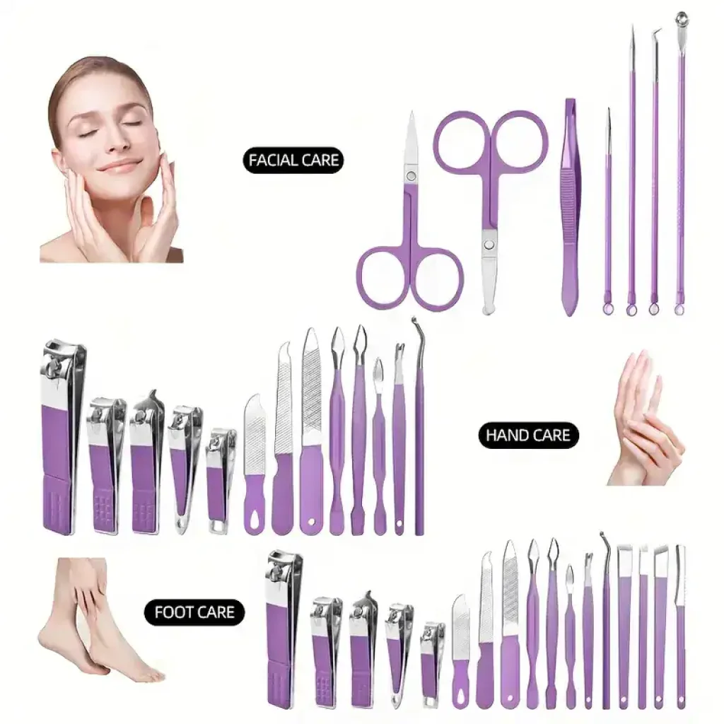 Set Manichiura din Otel Inoxidabil, 18 Instrumente