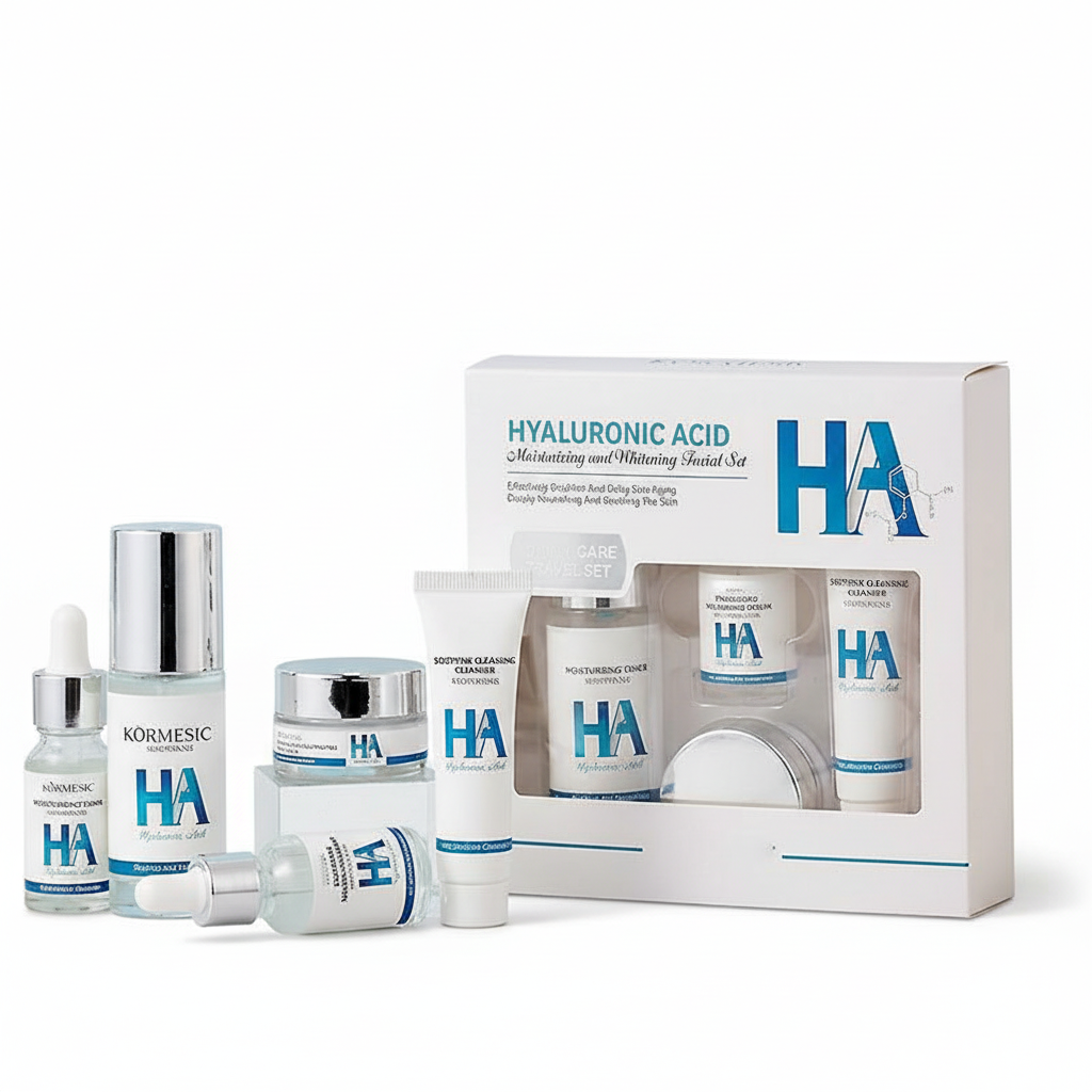 Set ingrijire fata Kormesic, 4 piese, acid hialuronic, hidratare, pentru femei