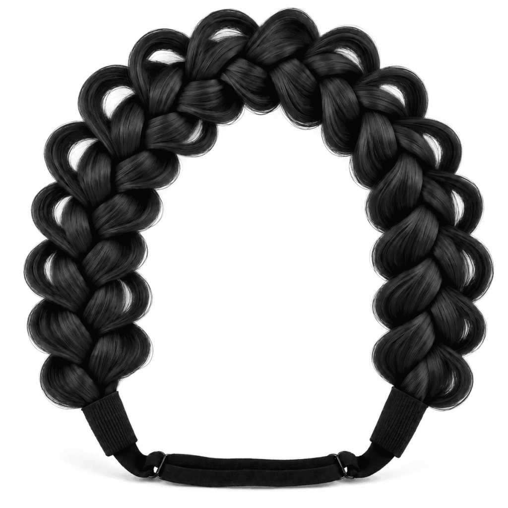 Extensie de Păr Împletită, cu elastic , negru