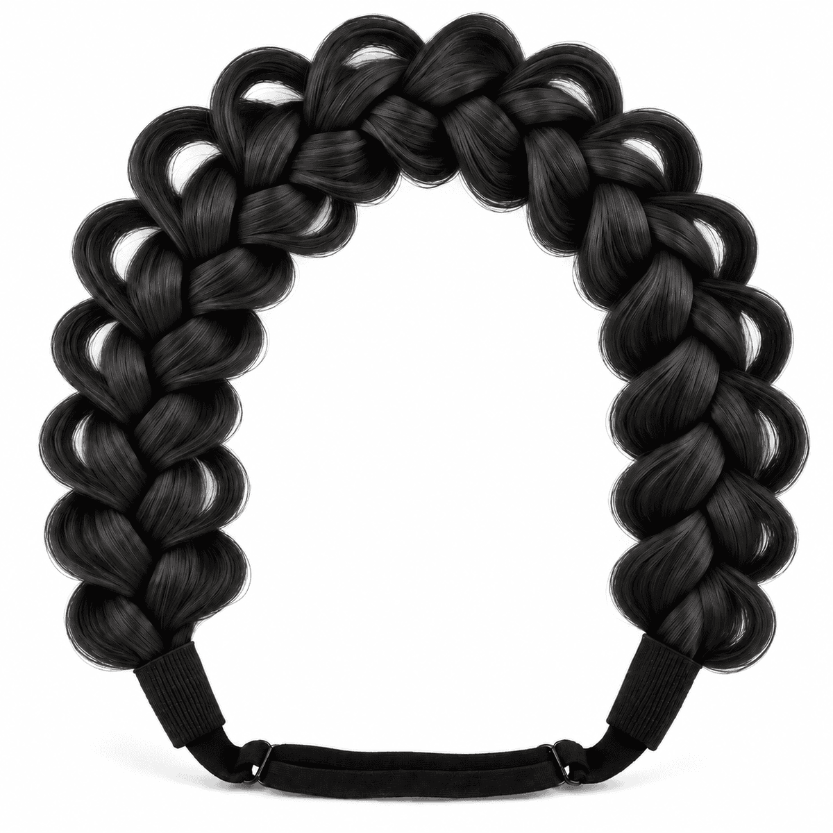 Extensie de Păr Împletită, cu elastic , negru
