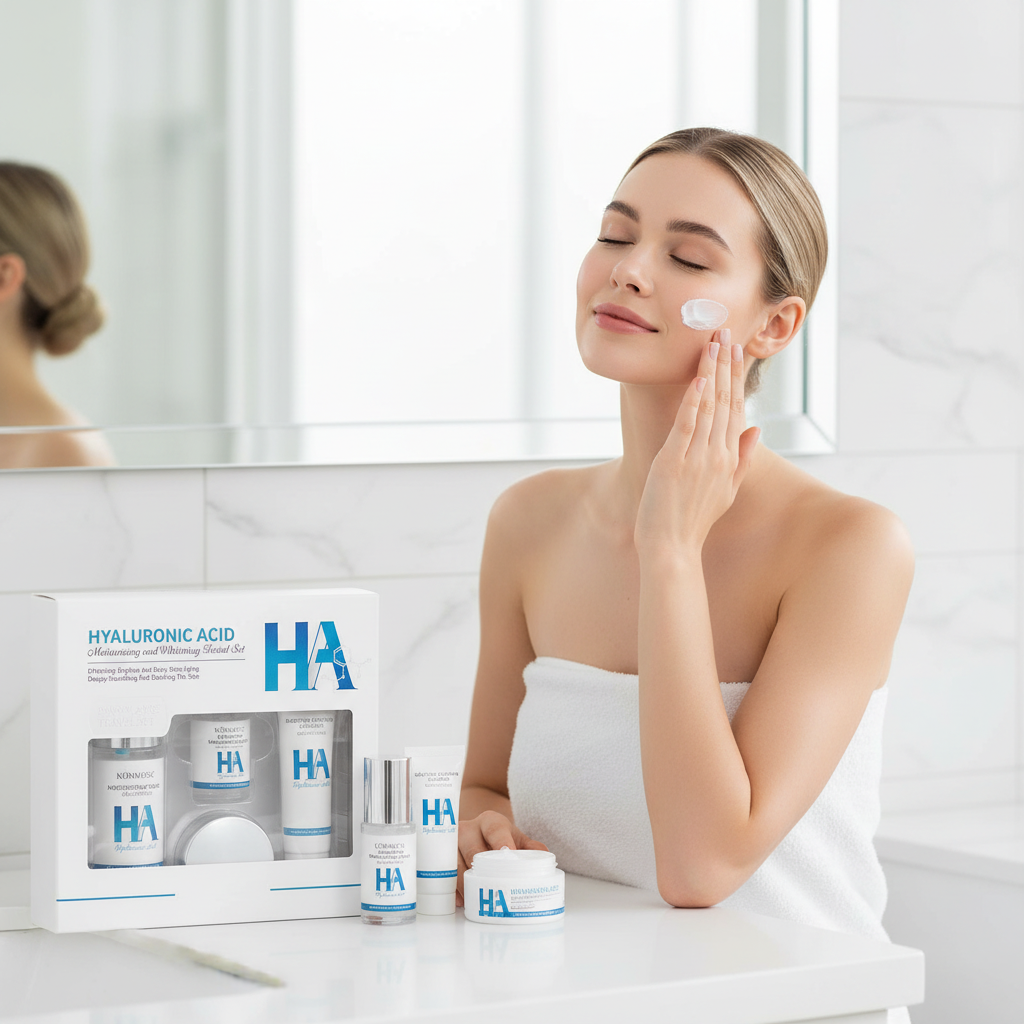 Set ingrijire fata Kormesic, 4 piese, acid hialuronic, hidratare, pentru femei