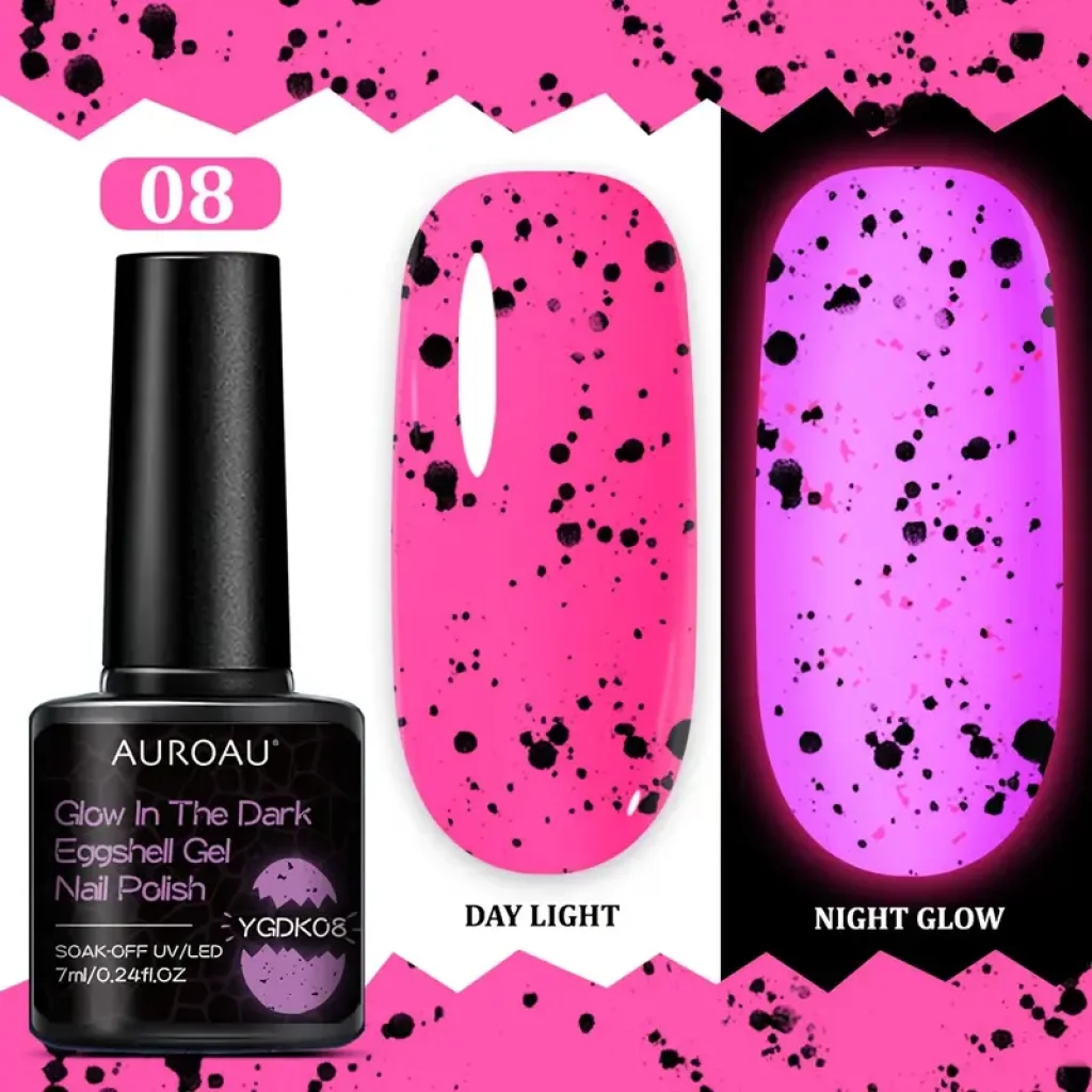 Oja Semipermanenta Auroau Glow in the Dark, Efect Fosforescent & Textura Eggshell, #06