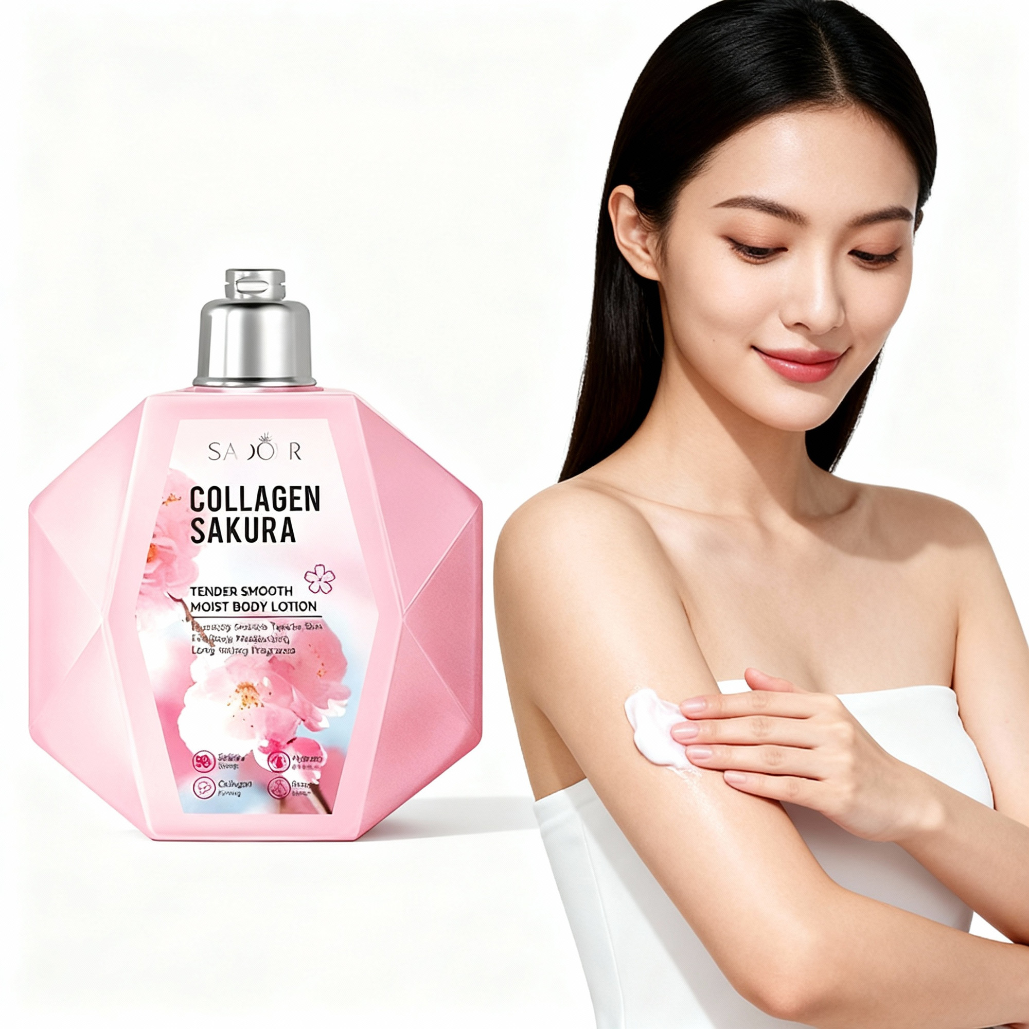 Lotiune de corp Belora cu colagen si sakura, 300 ml