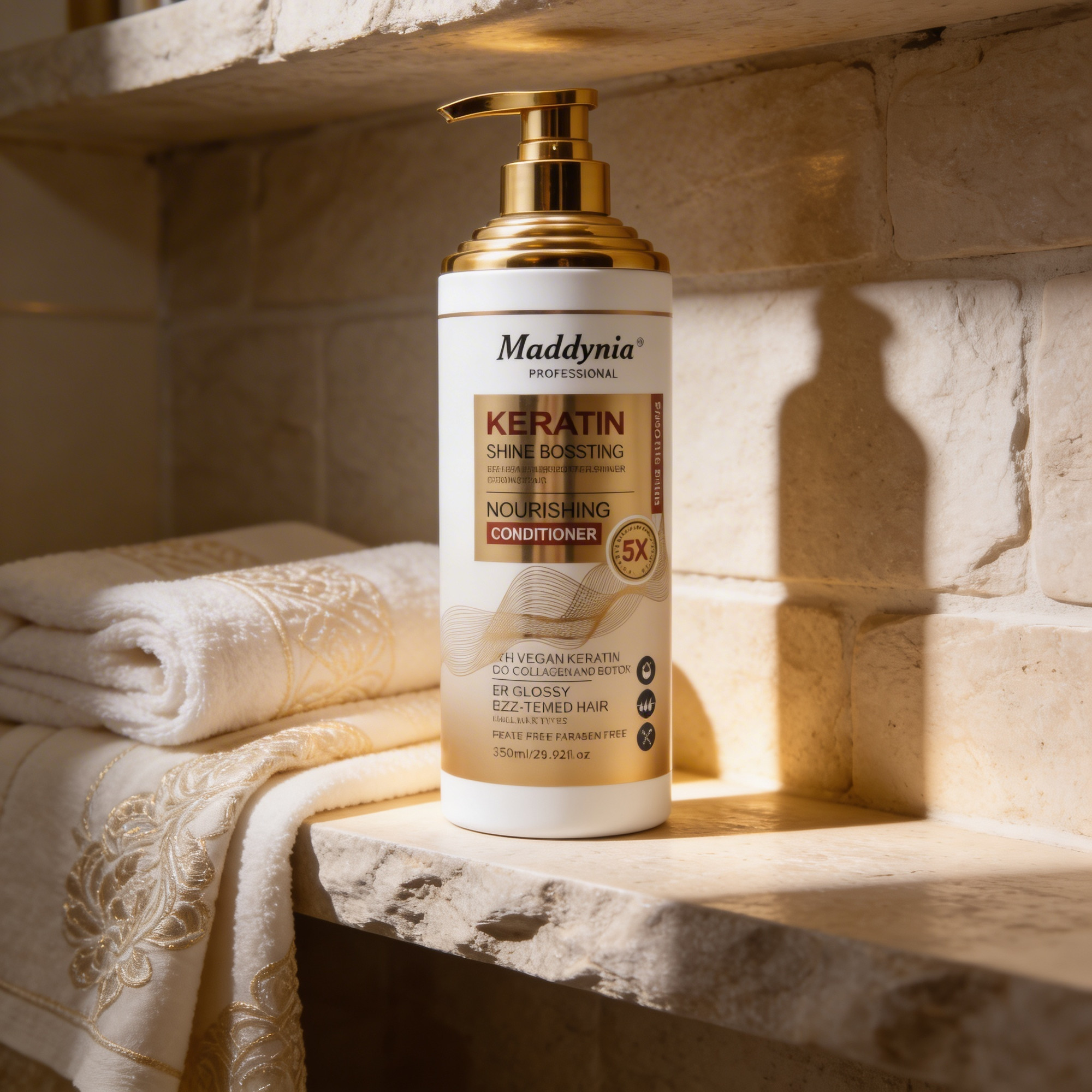 Balsam de par cu keratina pentru par stralucitor, Maddynia, 850 ml