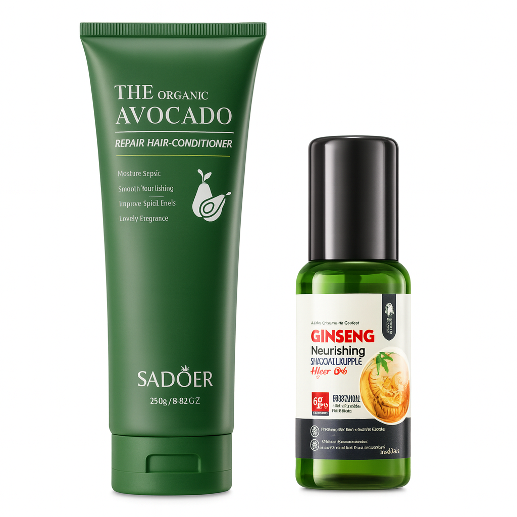 Pachet îngrijire păr - Balsam Avocado + Ulei Ginseng