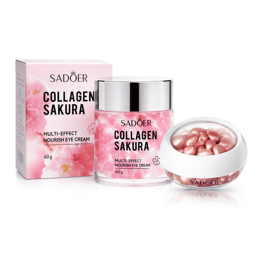 Pachet revitalizare ochi - Cremă Sakura + Capsule Trandafir