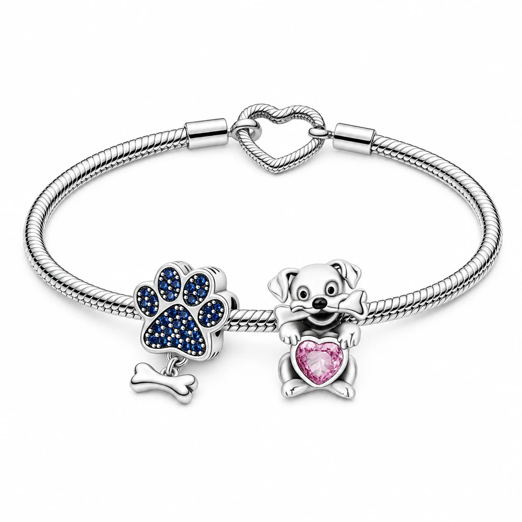 Set brățară cu charmuri – Iubire pentru animale