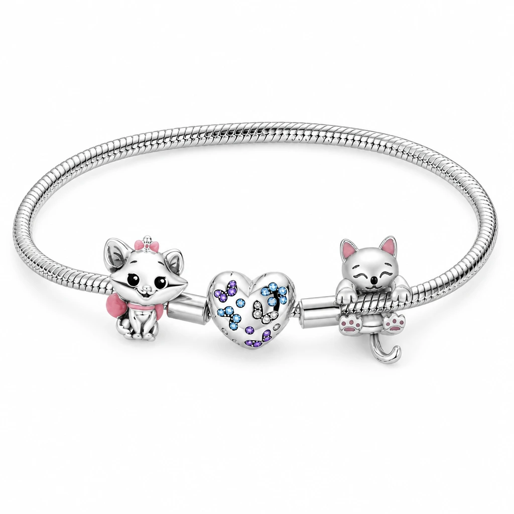 Set brățară cu charmuri – Prietene feline