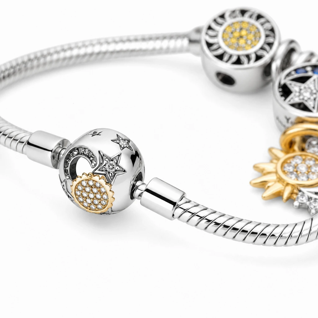 Set brățară cu charmuri – Răsărit cosmic — detaliu brățară