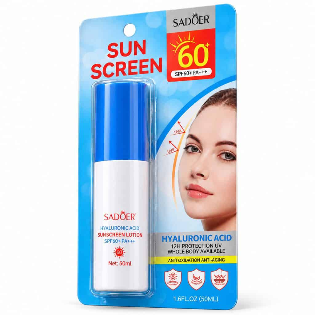 Sadoer Loțiune de protecție solară cu acid hialuronic SPF 60+ PA+++, 50 ml - imagine 3