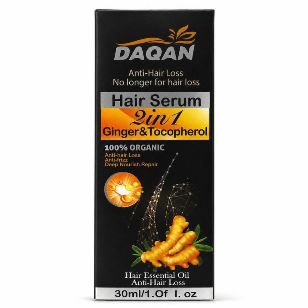 Ser de păr 2 în 1 cu Ghimbir și Tocoferol, Daqan, 30 ml