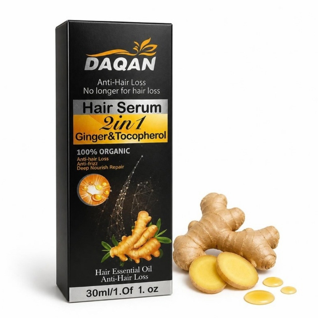 Ser de păr 2 în 1 cu Ghimbir și Tocoferol, Daqan, 30 ml - imagine 2