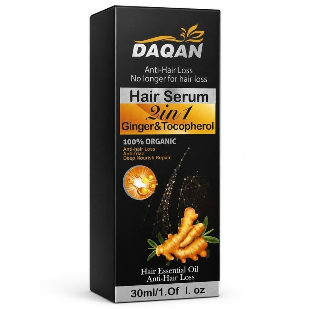 Ser de păr 2 în 1 cu Ghimbir și Tocoferol, Daqan, 30 ml - imagine 3