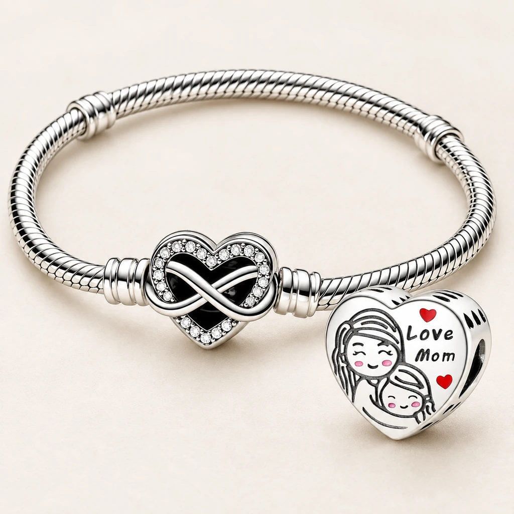 Set Pentru Mama — brățară Family și charm Love Mom